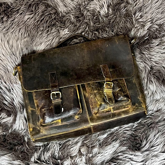 Buffalo Leather Messenger Bag - Picture 1 of 4